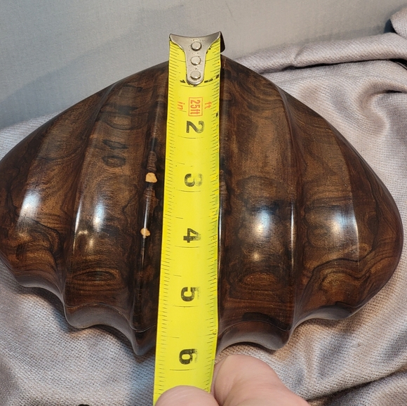 Vintage Wooden Clamshell Trinket/Jewelry Box - Picture 10 of 11